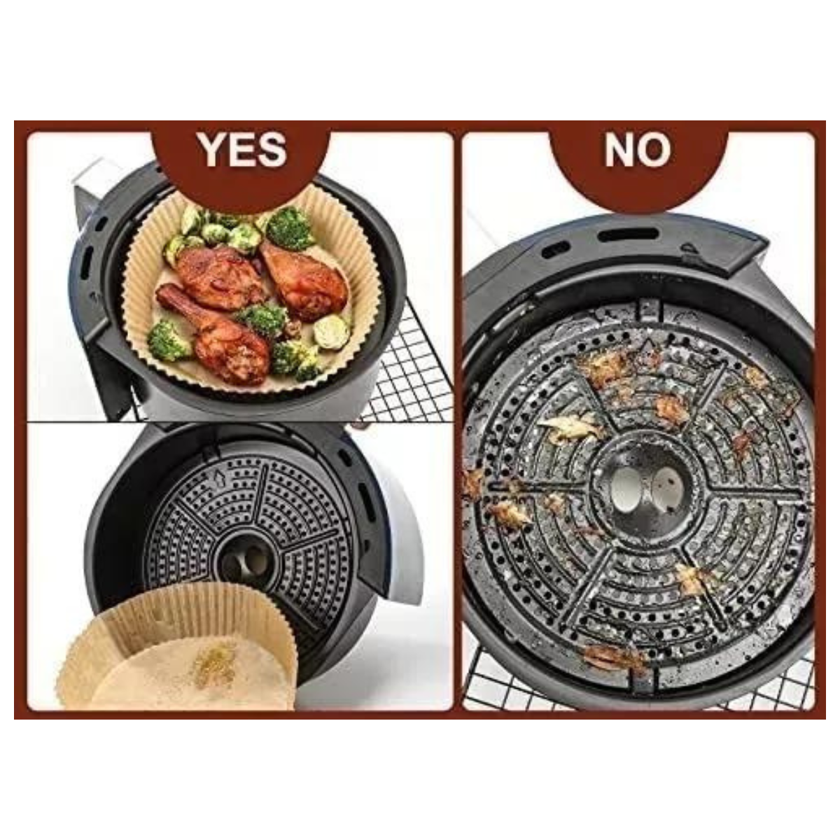 Alfombrillas Freidora 100 Ud 16 Cm